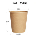 100pcs/pack Disposable Paper Cups 2.5/4/7/8oz Kraft Paper Cups Coffee Milk Cup Paper Cup For Hot Drinking Party Supplies