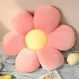 Stuffed Six Petal Flower Cushion Girly Room Decor Sunflower Pillow Bay Window Pink Flower Setting for Kids Bedroom Seat Pillow