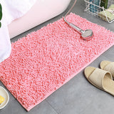 Solid Color Bathroom Mat Bath Carpets Chenille Water Absorption Bathtub Washbasin Floor Mat Non-slip Toilet Rug Plush Foot Mat