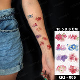 Waterproof Temporary Tattoo Sticker 3D Watercolor Realistic Lavender Daisy Flower Tatto Women Men Child Kids Ankle Fake Tattoos