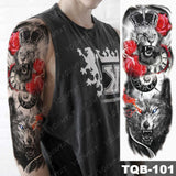 Large Arm Sleeve Tattoo Japanese Dragon Prajna Waterproof Temporary Tatto Sticker Mechanical Body Art Full Fake Tatoo Women Men