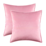 Pack of 2 Decorative Velvet Throw Pillow Cover Soft Rose Red Pillow Cover Solid Square Cushion Case for Sofa Bedroom