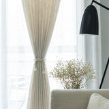 Modern  Japanese style linen curtain Thicken gauze curtain contracted bedroom wave window balcony gauze shading window screen