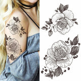 Big Rose Waterproof Temporary Tattoo Flower Butterfly Bird Hipster Fashion Woman Fake Body Arm Sticker Man Tatoo Art Leg Totem