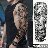 Large Arm Sleeve Tattoo Lion Crown King Rose Waterproof Temporary Tatoo Sticker Wild Wolf Tiger Men Full Skull Totem Fake Tatto