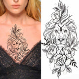 1pc Animal Lion Women Waterproof Temporary Tattoos Fake Stickers Arm Sun Art Black Cross Jesus 3D Praying Fashion Decoration