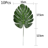 Tropical Palm Leaves Summer Monstera Artificial Silk Turtle Leaves For Home Hawaiian Luau Beach Wedding Party Decor Fake Plants