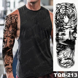 Large Arm Sleeve Tattoo Lion Crown King Rose Waterproof Temporary Tatoo Sticker Wild Wolf Tiger Men Full Skull Totem Fake Tatto