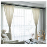 Modern  Japanese style linen curtain Thicken gauze curtain contracted bedroom wave window balcony gauze shading window screen