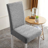 4 pcs/6 pcs Jacquard Chair Cover Polyester Fiber High Elastic Stool Cover Hotel Restaurant Chair Antifouling Cover