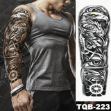 Large Arm Sleeve Tattoo Lion Crown King Rose Waterproof Temporary Tatoo Sticker Wild Wolf Tiger Men Full Skull Totem Fake Tatto