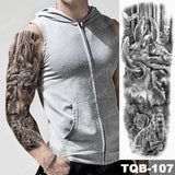 Large Arm Sleeve Tattoo Japanese Dragon Prajna Waterproof Temporary Tatto Sticker Mechanical Body Art Full Fake Tatoo Women Men