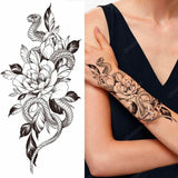 Big Rose Waterproof Temporary Tattoo Flower Butterfly Bird Hipster Fashion Woman Fake Body Arm Sticker Man Tatoo Art Leg Totem