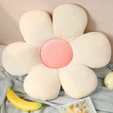 Stuffed Six Petal Flower Cushion Girly Room Decor Sunflower Pillow Bay Window Pink Flower Setting for Kids Bedroom Seat Pillow