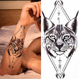 1pc Animal Lion Women Waterproof Temporary Tattoos Fake Stickers Arm Sun Art Black Cross Jesus 3D Praying Fashion Decoration