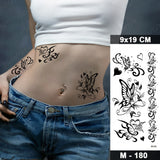 Butterfly Waterproof Temporary Tattoo Stickers Moth Rose Flower Dark Flash Tatto Women Sexy Body Art Arm Neck Fake Tattoos Men