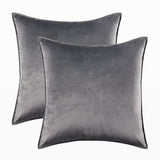 Pack of 2 Decorative Velvet Throw Pillow Cover Soft Rose Red Pillow Cover Solid Square Cushion Case for Sofa Bedroom