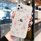 Dry Flower Transparent Phone Case For iphone 11 12 13 14 mini Pro Max XS X XR 7 8 plus SE  Soft Shockproof Cases Cover