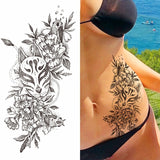 Big Rose Waterproof Temporary Tattoo Flower Butterfly Bird Hipster Fashion Woman Fake Body Arm Sticker Man Tatoo Art Leg Totem