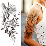 Big Rose Waterproof Temporary Tattoo Flower Butterfly Bird Hipster Fashion Woman Fake Body Arm Sticker Man Tatoo Art Leg Totem