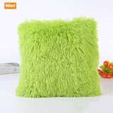 New Fluffy Fur Decorative Throw Pillow Cover Luxury Crystal Plush Velvet Soft Cushion Cover Solid Dyed Sofa Car Bed Pillowcases