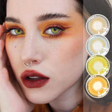 1Pair Color Contact Lenses Blue Gray Eye Contacts Naturel Looking Beauty Eye Makeup Accessories Yearly Contacts Lens