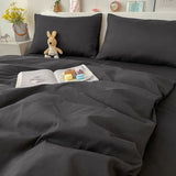 Solid Color Duvet Cover Black Quilt Cover Queen King Size Comforter Cover High Quality Skin Friendly Fabric Bedding Cover