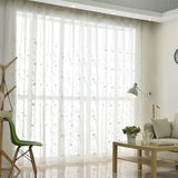 Embroidered White Floral Tulle Window Curtains For Living Room European Voile Sheer Curtains For Bedroom Kitchen Drapes Blinds