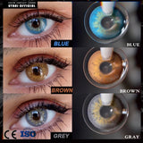2pcs/1Pair Gray myopia Colored Contact Lenses For Eyes Aurora Europe Seriers lenses with diopters Colored lenses Yearly