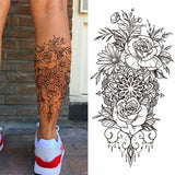 Big Rose Waterproof Temporary Tattoo Flower Butterfly Bird Hipster Fashion Woman Fake Body Arm Sticker Man Tatoo Art Leg Totem