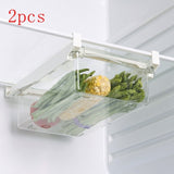 1/2pcs Fridge Organizer Fruit Egg Refrigerator Storage Box Under-shelf Refrigerator Drawer Box Fresh-keeping Kitchen Organizer