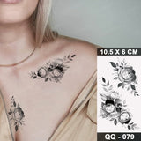 Waterproof Temporary Tattoo Sticker 3D Watercolor Realistic Lavender Daisy Flower Tatto Women Men Child Kids Ankle Fake Tattoos