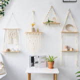 Wall Hanging Shelf Boho Home Decor Shelves On Wall Wood Decoration for Bedroom Living Room Nursery Christamas Gift