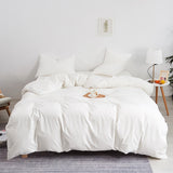 Duvet Cover White Comforter Cover King Size Solid Color Quilt Cover High Quality Skin Friendly Fabric Bedding Cover