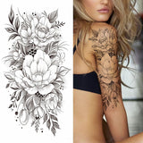 Big Rose Waterproof Temporary Tattoo Flower Butterfly Bird Hipster Fashion Woman Fake Body Arm Sticker Man Tatoo Art Leg Totem