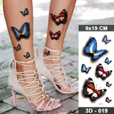 Butterfly Waterproof Temporary Tattoo Stickers Moth Rose Flower Dark Flash Tatto Women Sexy Body Art Arm Neck Fake Tattoos Men