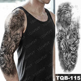 Large Arm Sleeve Tattoo Japanese Dragon Prajna Waterproof Temporary Tatto Sticker Mechanical Body Art Full Fake Tatoo Women Men