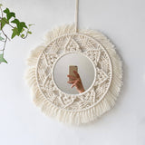 Wall Mirror Macrame Decorative Mirrors Boho Home Decor Wall Hanging Mirror for Living Room Decoration Bedroom Baby Nursery Gift