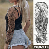 Large Arm Sleeve Tattoo Angel Statue Warrior Waterproof Temporary Tatto Sticker Rose Samurai Body Art Full Fake Tatoo Women Men