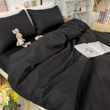 Solid Color Duvet Cover Black Quilt Cover Queen King Size Comforter Cover High Quality Skin Friendly Fabric Bedding Cover