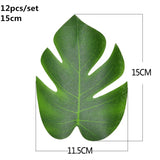 Tropical Palm Leaves Summer Monstera Artificial Silk Turtle Leaves For Home Hawaiian Luau Beach Wedding Party Decor Fake Plants