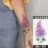 Waterproof Temporary Tattoo Sticker 3D Watercolor Realistic Lavender Daisy Flower Tatto Women Men Child Kids Ankle Fake Tattoos