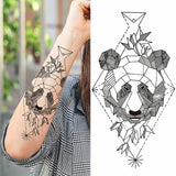 1pc Animal Lion Women Waterproof Temporary Tattoos Fake Stickers Arm Sun Art Black Cross Jesus 3D Praying Fashion Decoration