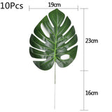 Tropical Palm Leaves Summer Monstera Artificial Silk Turtle Leaves For Home Hawaiian Luau Beach Wedding Party Decor Fake Plants