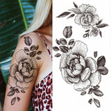 Big Rose Waterproof Temporary Tattoo Flower Butterfly Bird Hipster Fashion Woman Fake Body Arm Sticker Man Tatoo Art Leg Totem