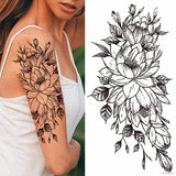 Sexy Flower Bird Temporary Waterproof Tattoo Sticker Girl Butterfly Dreamcatcher Cross Body Arm Sleeve Chest Fake Totem Women