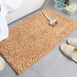 Solid Color Bathroom Mat Bath Carpets Chenille Water Absorption Bathtub Washbasin Floor Mat Non-slip Toilet Rug Plush Foot Mat