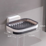 Wall Mounted Double Layer Soap Dish Punch-Free Drawer Draining Holder Kitchen Sponge Storage Box Bathroom Organizer Rack Shelves