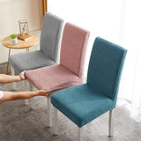 4 pcs/6 pcs Jacquard Chair Cover Polyester Fiber High Elastic Stool Cover Hotel Restaurant Chair Antifouling Cover