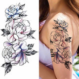 Big Rose Waterproof Temporary Tattoo Flower Butterfly Bird Hipster Fashion Woman Fake Body Arm Sticker Man Tatoo Art Leg Totem